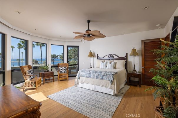 Bedroom, Interior, Recessed Lighting, Water, Wood Texture Flooring