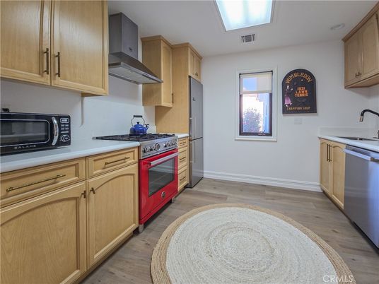 Interior, Kitchen, Stainless Steel Appliances, Wood Texture Flooring