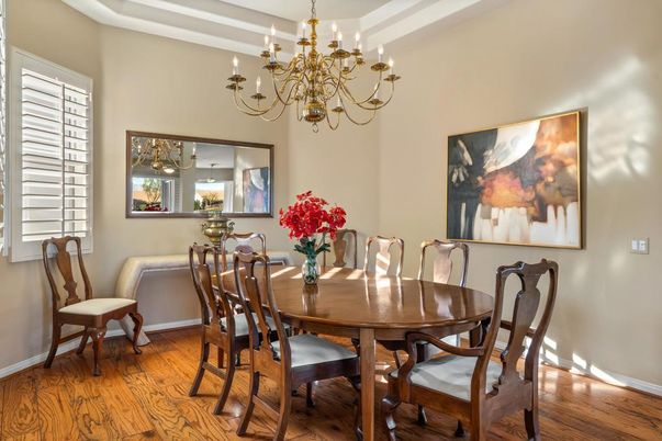Chandelier, Dining room, Interior, Wood Texture Flooring