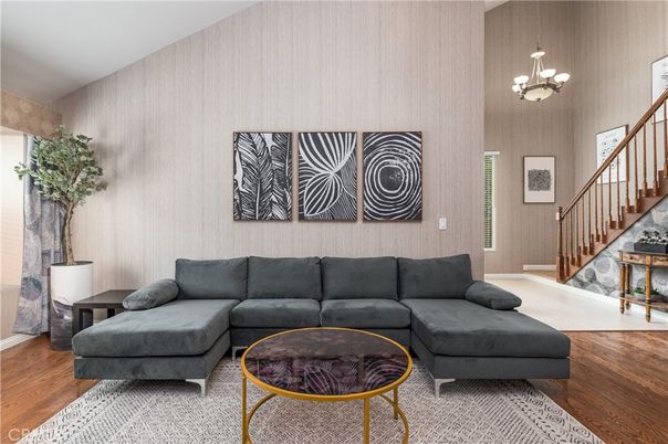 Chandelier, Interior, Living room, Wood Texture Flooring