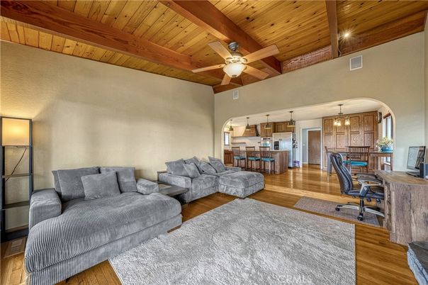 Interior, Kitchen, Living room, Pendant Lights, Wooden Beams, Wooden Ceilings, Wood Texture Flooring