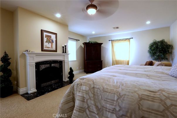 Bedroom, Fireplace, Interior, Recessed Lighting