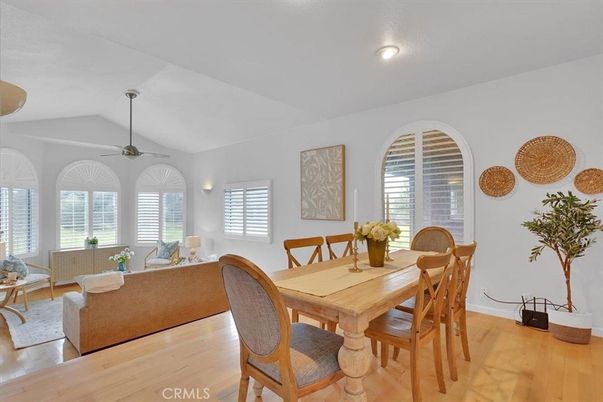 Dining room, Interior, Living room, Recessed Lighting, Wood Texture Flooring