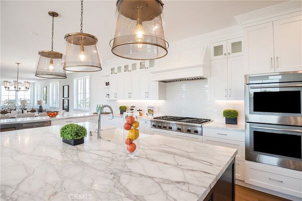 Interior, Kitchen, Pendant Lights, Stainless Steel Appliances, Wood Texture Flooring