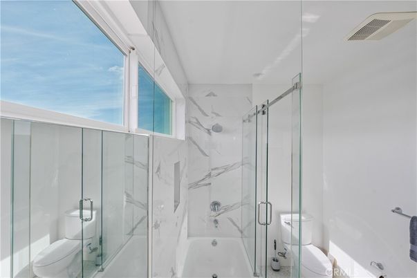 Bathroom, Glass Shower, Interior, Marble Walls