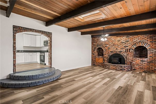 Fireplace, Interior, Stone Walls, Wooden Beams, Wooden Ceilings, Wood Texture Flooring