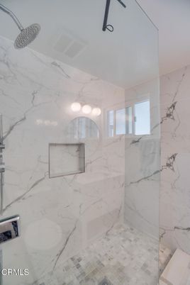Bathroom, Glass Shower, Interior, Marble Walls