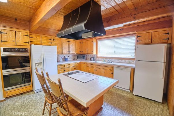 Interior, Kitchen, Tile Countertops, Wooden Beams, Wooden Ceilings