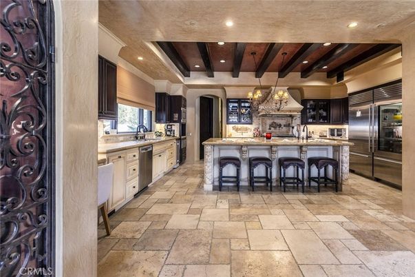 Interior, Kitchen, Pendant Lights, Recessed Lighting, Stainless Steel Appliances, Wooden Beams, Wooden Ceilings