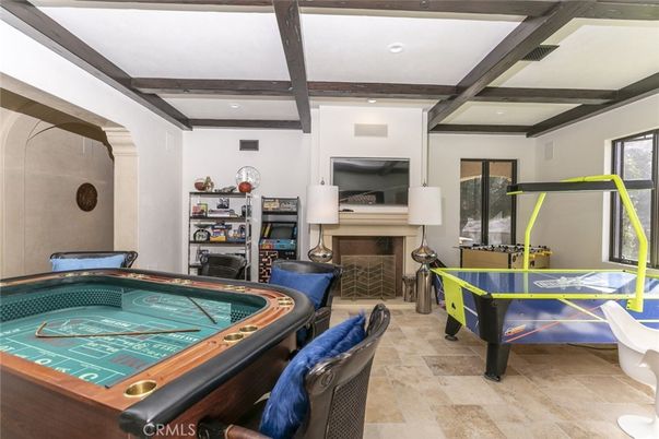 Game Room, Interior, Recessed Lighting, Wooden Beams