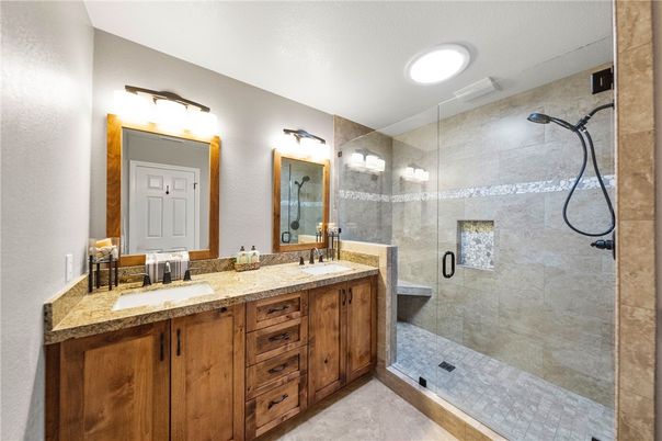 Bathroom, Dual Sink Vanities, Glass Shower, Interior