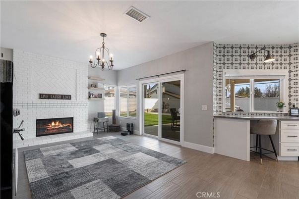 Chandelier, Fireplace, Interior, Pendant Lights, Wood Texture Flooring