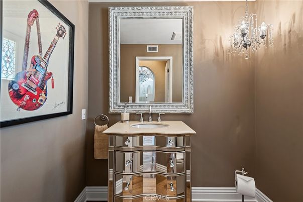 Bathroom, Chandelier, Interior