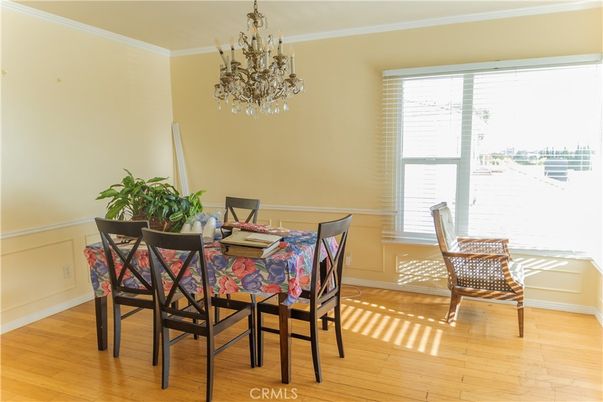 Chandelier, Dining room, Interior, Wood Texture Flooring