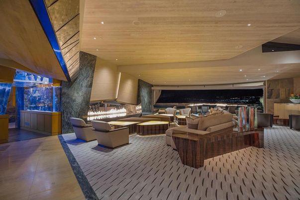Fireplace, Interior, Living room, Recessed Lighting, Wooden Ceilings
