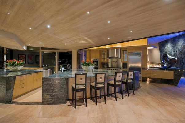 Interior, Kitchen, Recessed Lighting, Stainless Steel Appliances, Wooden Ceilings