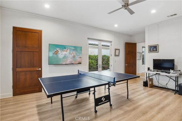 Game Room, Interior, Recessed Lighting, Wood Texture Flooring