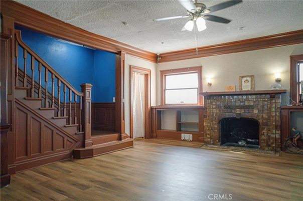 Empty room, Fireplace, Interior, Wood Texture Flooring