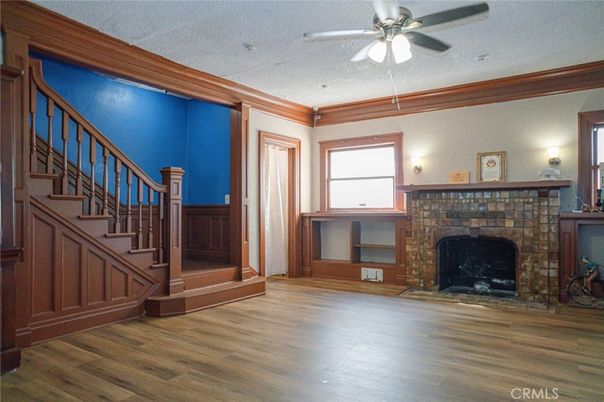 Empty room, Fireplace, Interior, Wood Texture Flooring