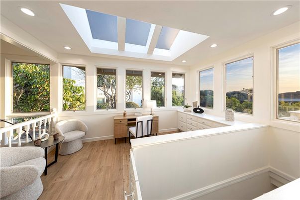 Home Office, Interior, Recessed Lighting, Wood Texture Flooring