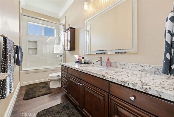 Bathroom, Glass Shower, Interior, Wood Texture Flooring