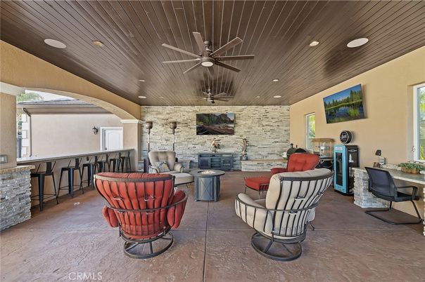 Interior, Living room, Recessed Lighting, Stone Walls
