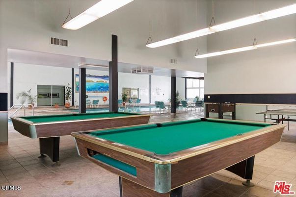 Billiard Table, Game Room, Interior, Pendant Lights