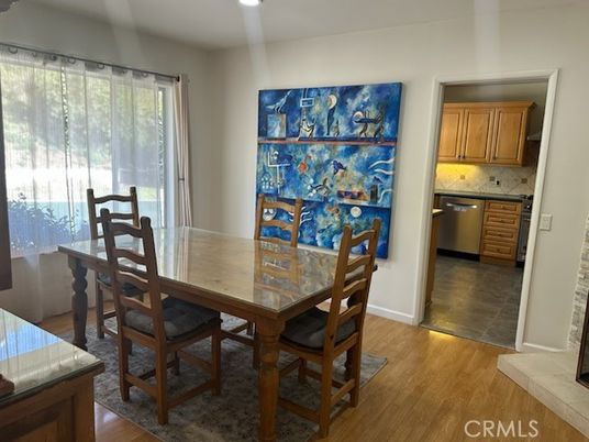 Dining room, Interior, Kitchen, Recessed Lighting, Wood Texture Flooring