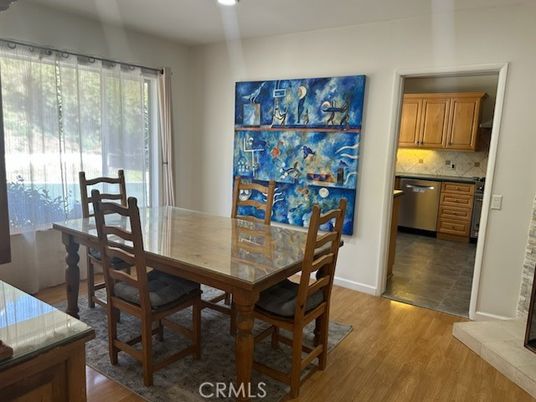 Dining room, Interior, Kitchen, Recessed Lighting, Wood Texture Flooring