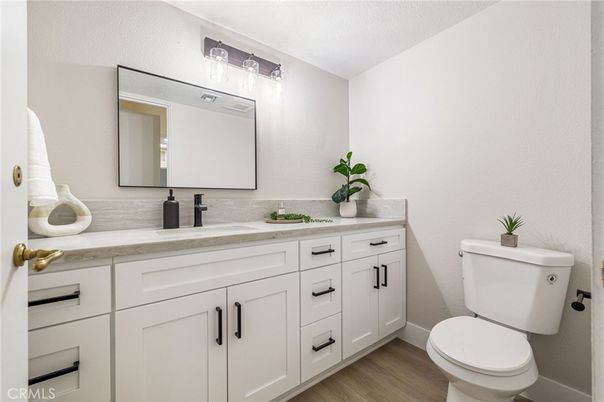 Bathroom, Dual Sink Vanities, Interior, Wood Texture Flooring
