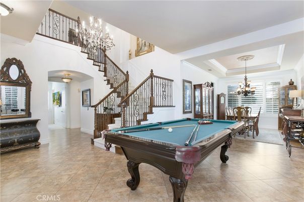 Billiard Table, Chandelier, Dining room, Game Room, Interior