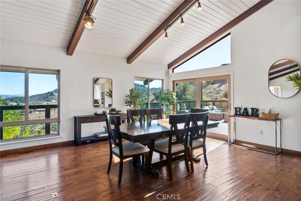 Dining room, Interior, Wooden Beams, Wood Texture Flooring