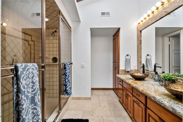 Bathroom, Dual Sink Vanities, Glass Shower, Interior