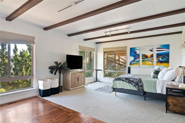 Bedroom, Interior, Wooden Beams, Wood Texture Flooring