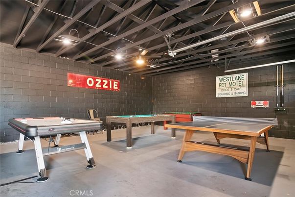 Billiard Table, Game Room, Interior, Stone Walls
