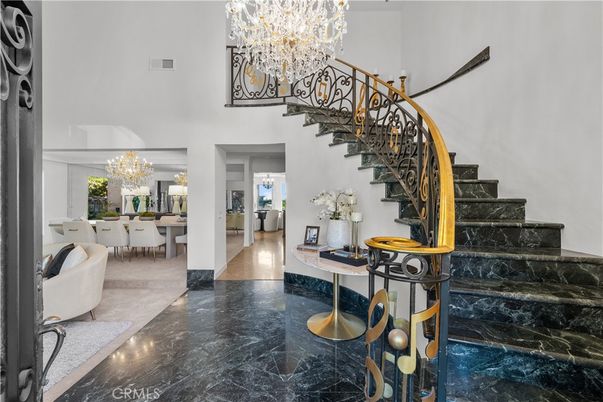 Chandelier, Dining room, Interior, Marble