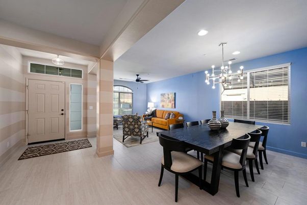 Dining room, Interior, Living room, Pendant Lights, Recessed Lighting