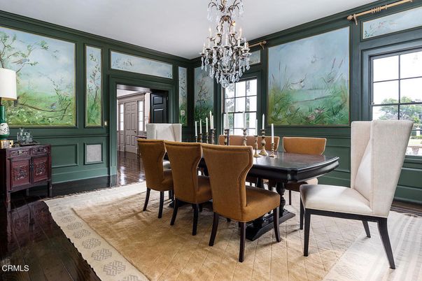 Chandelier, Dining room, Interior, Wood Texture Flooring