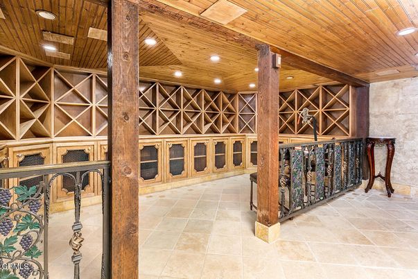 Interior, Recessed Lighting, Wine Storage, Wooden Ceilings