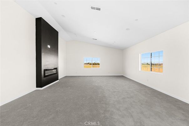 Empty room, Fireplace, Interior, Recessed Lighting
