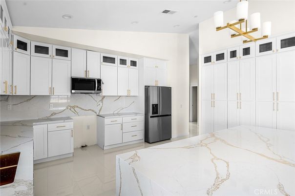 Interior, Kitchen, Marble Walls, Recessed Lighting