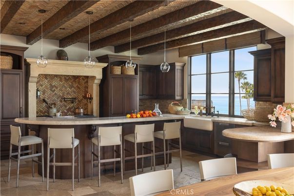 Interior, Kitchen, Pendant Lights, Water, Wooden Beams, Wooden Ceilings