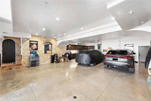 Garage, Interior, Recessed Lighting, Stone Walls