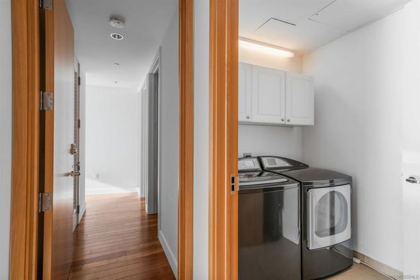 Interior, Recessed Lighting, Utility Closets, Washer, Wood Texture Flooring