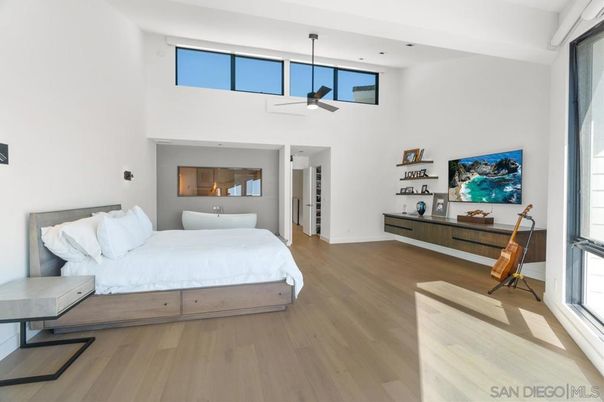 Bedroom, Fireplace, Interior, Wood Texture Flooring