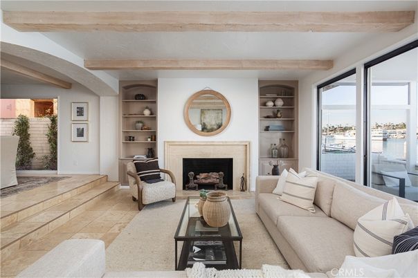 Fireplace, Interior, Living room, Water, Wooden Beams