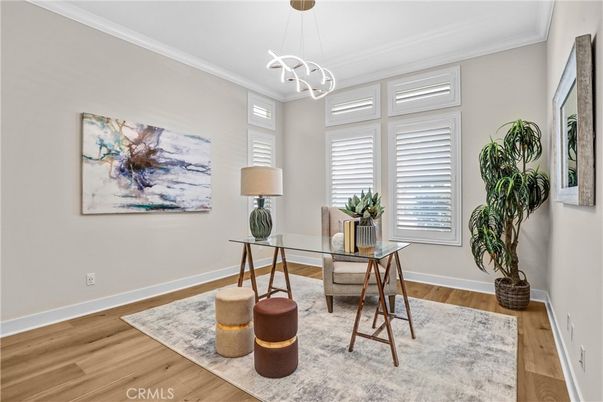 Home Office, Interior, Pendant Lights, Wood Texture Flooring