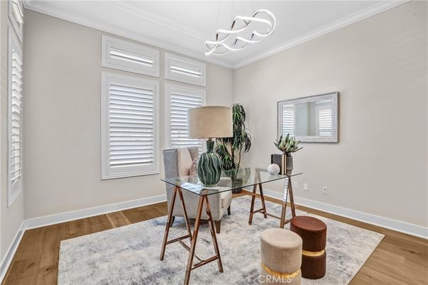 Chandelier, Home Office, Interior, Wood Texture Flooring