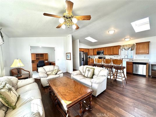 Dining room, Interior, Kitchen, Living room, Stainless Steel Appliances, Wood Texture Flooring