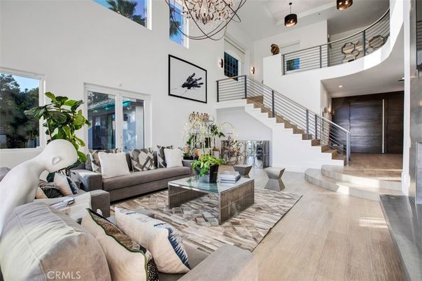 Chandelier, Interior, Living room, Wood Texture Flooring